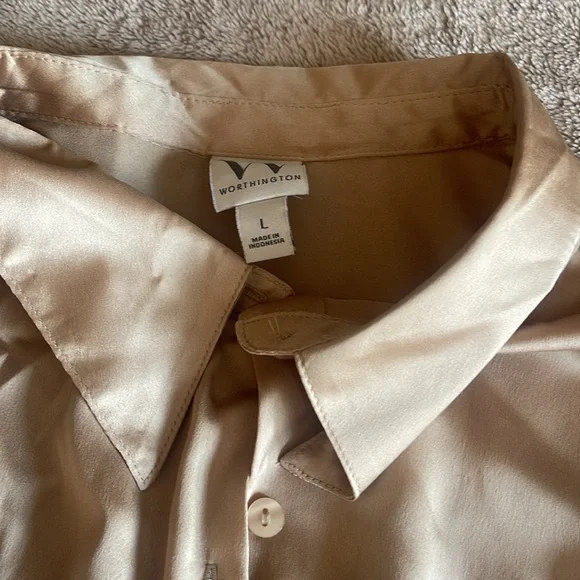 Worthington Womens Satin Blouse - Picture 2 of 4